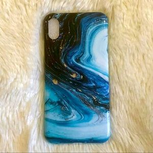 IPHONE XS MAX—BLUES & GOLD MARBLE SWIRL CASE!! BNWOT/STILL SEALED!!